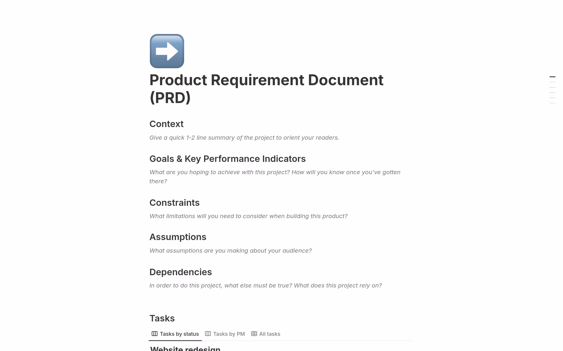 Modèle de document de spécification produit (PRD)