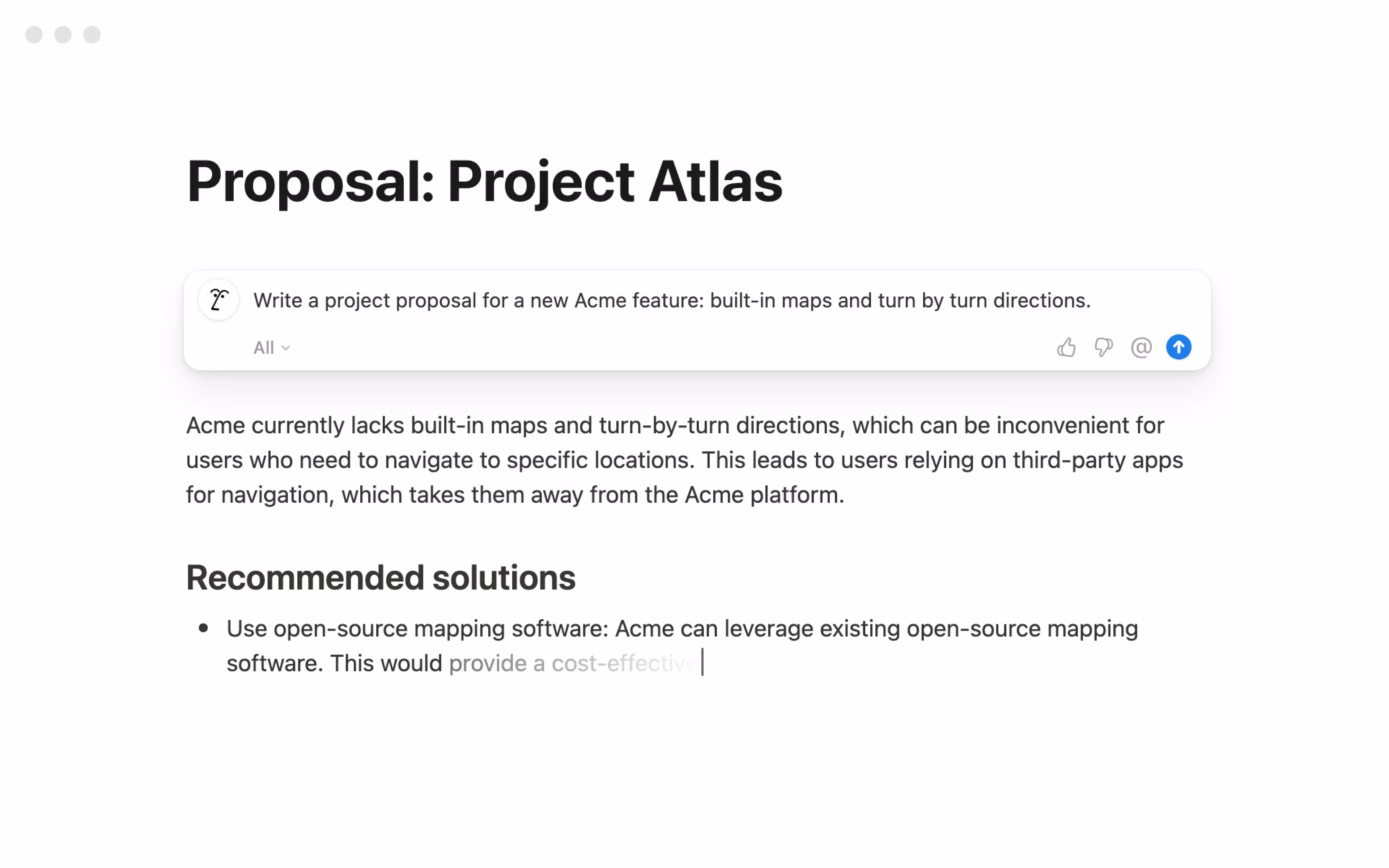 Proposition de projet générée par l’IA
