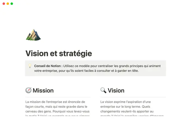 Vision et Stratégie